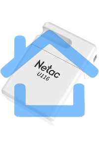 Флешка USB Netac U116 64 Gb <NT03U116N-064G-20WH>, USB 2.0, миниатюрная пластиковая белая