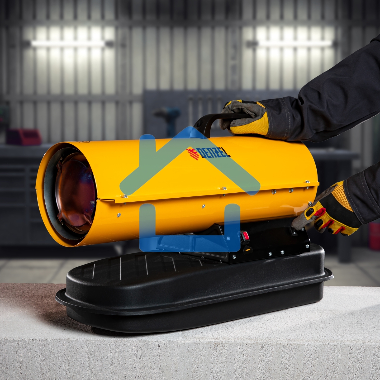 Дизельная тепловая пушка Denzel DHG-10, 10 кВт, 300 м3/ч, прямой нагрев