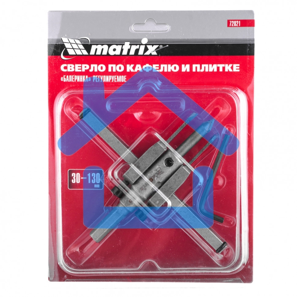 Сверло Matrix по кафелю и плитке, регулируемое Балеринка, 30-130 мм
