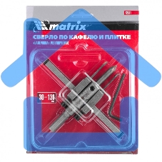 Сверло Matrix по кафелю и плитке, регулируемое Балеринка, 30-130 мм