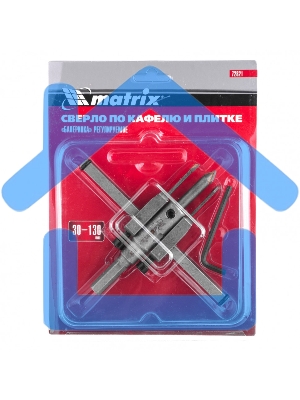 Сверло Matrix по кафелю и плитке, регулируемое Балеринка, 30-130 мм