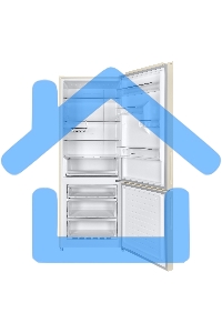 Холодильник Maunfeld MFF1857NFBG бежевый инвертер двухкамерный 336/117л морозилка снизу