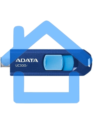 Флешка USB ADATA UC300 (ACHO-UC300-32G-RNB/BU), 32 Gb, Type-C USB 3.2 Gen1, R/W 100/30, синий/голубой