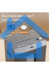 Шредер Deli ET096 серебристый (секр.P-5) фрагменты 16лист. 30лтр. CD