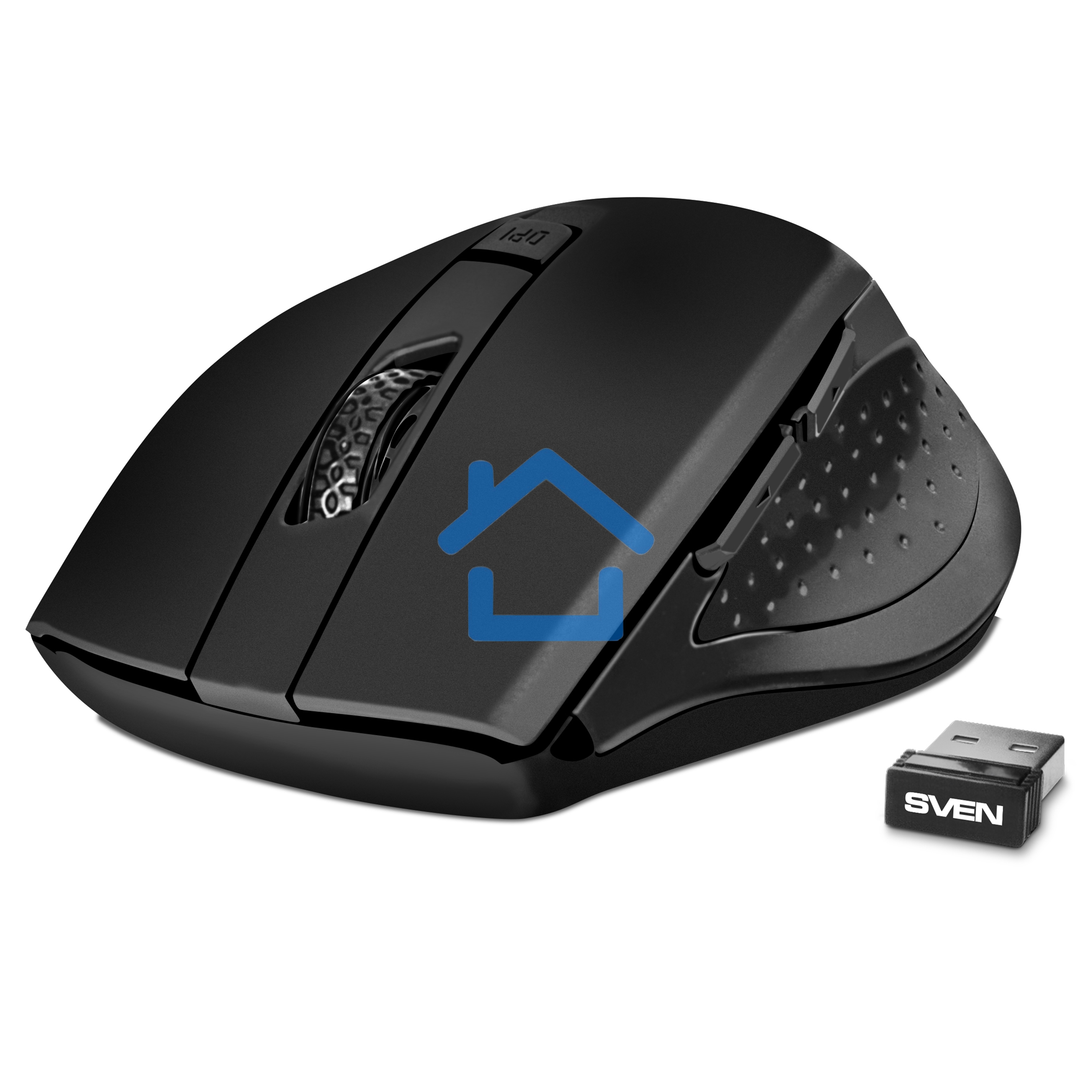 Мышь беспроводная SVEN RX-425W черный, 1600 dpi, радиоканал, USB, кнопки - 6