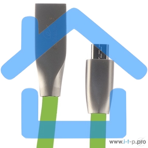 Кабель USB 2.0 Cablexpert CC-G-mUSB01Gn-1M, AM/microB, серия Gold, длина 1м, зеленый, блистер