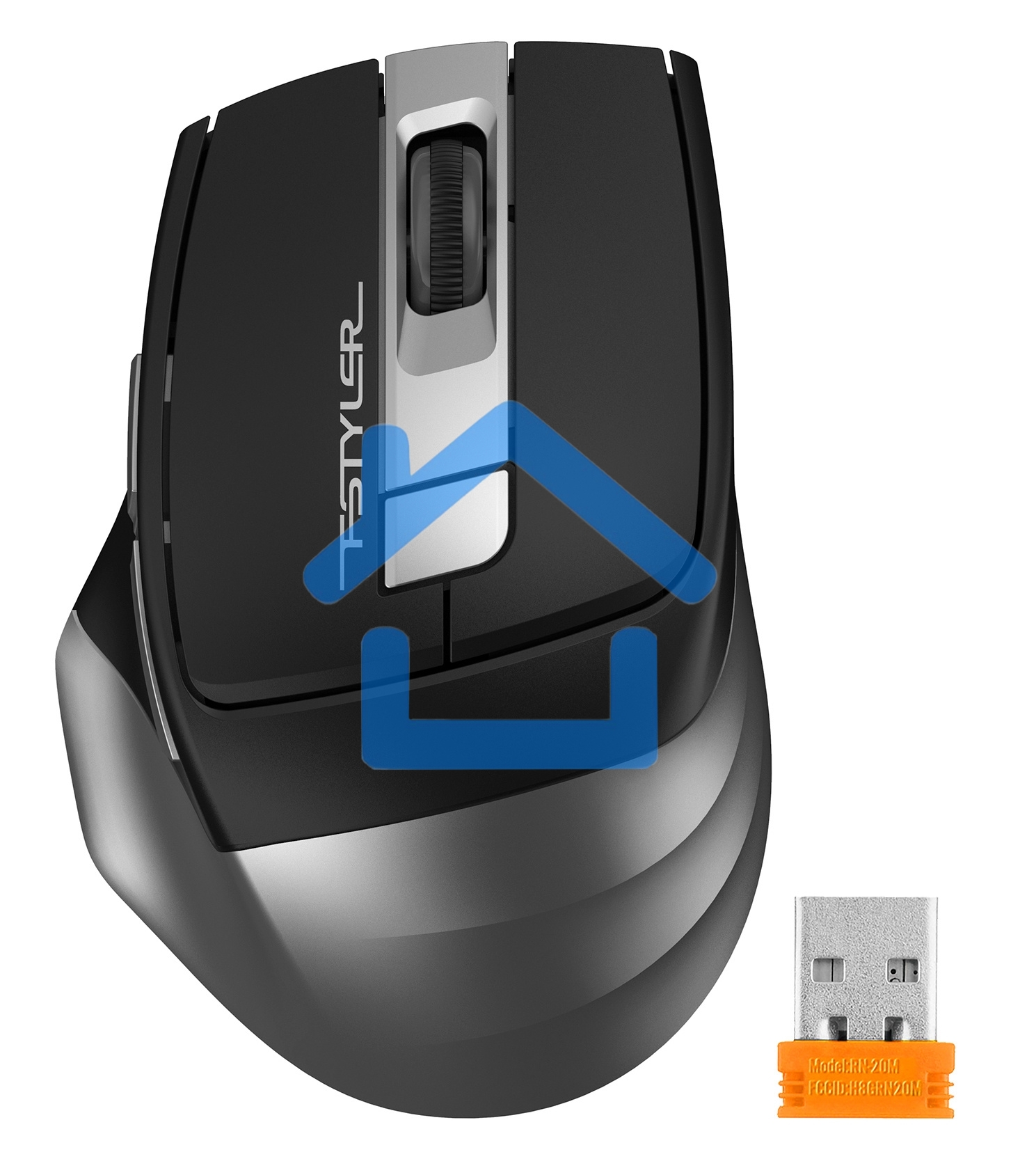 Мышь беспроводная A4Tech Fstyler FG35 серый/черный, 2000 dpi, радиоканал, USB, кнопки - 6
