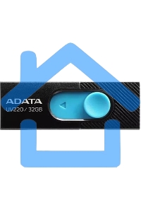 Флешка USB ADATA UV220 (AUV220-32G-RBKBL), 32 Gb, USB 2.0, R/W 15/5, черный/голубой