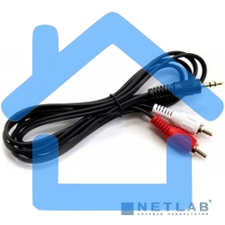 Кабель аудио (3.5mm Jack M -2xRCA M)3м Exegate, позолоченные разъемы