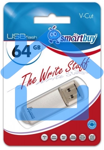 Флешка USB R/W SmartBuy 64Gb,SmartBuy V-Cut Silver (SB64GBVC-S)