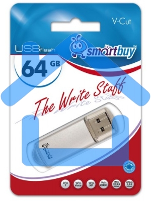Флешка USB Smartbuy 64 Gb,Smartbuy V-Cut Silver (SB64 GbVC-S)
