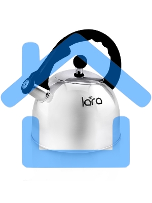 Чайник металлический LARA LR00-05 (зеркальный) 2.5л, индукционное дно 0.3мм, автоподъем ручки