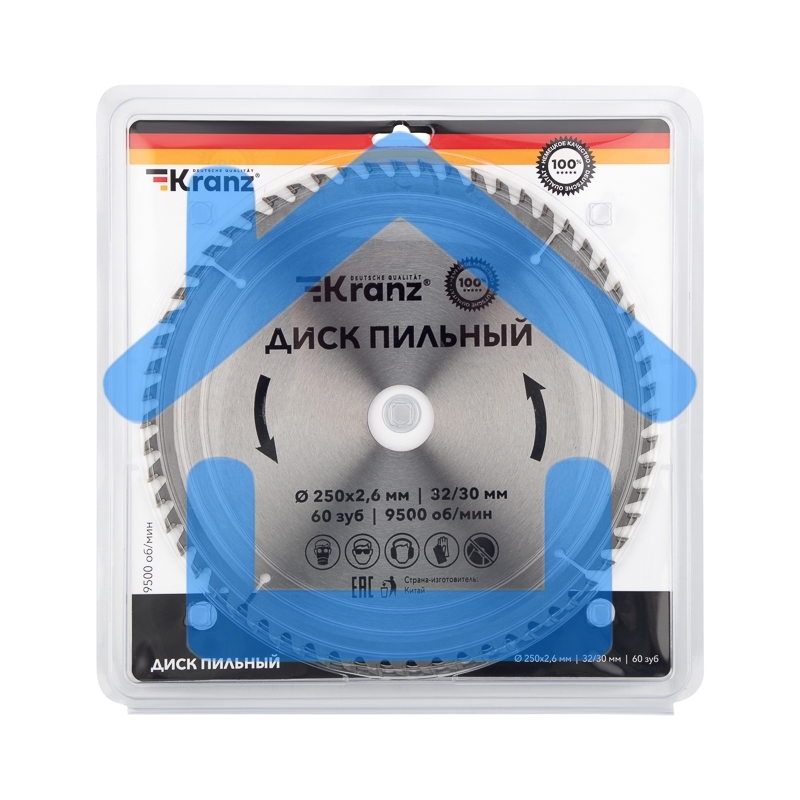Диск пильный 250 мм х 60 зуб х 32/30 мм Kranz