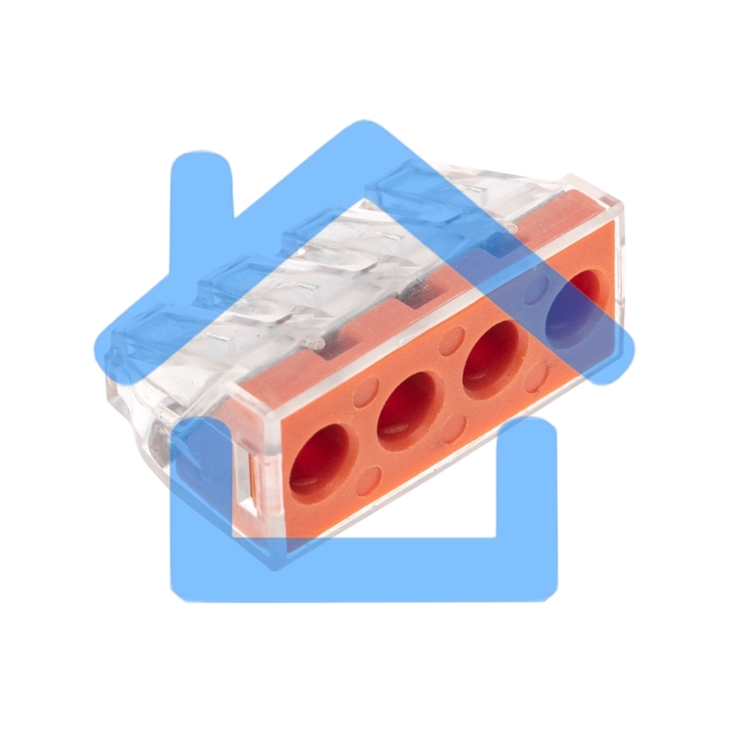 Экспресс-клемма СМК 773-174 с пастой, 4-проводная 0,75-6 мм² (50 шт/уп) Rexant