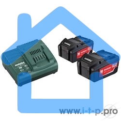 Набор аккумуляторов Metabo в + ЗУ 2 акк 4.0Ач 18В+ЗУ ASC 30-36