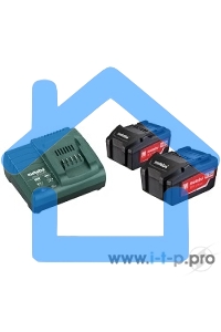 Набор аккумуляторов Metabo в + ЗУ 2 акк 4.0А·ч 18В+ЗУ ASC 30-36