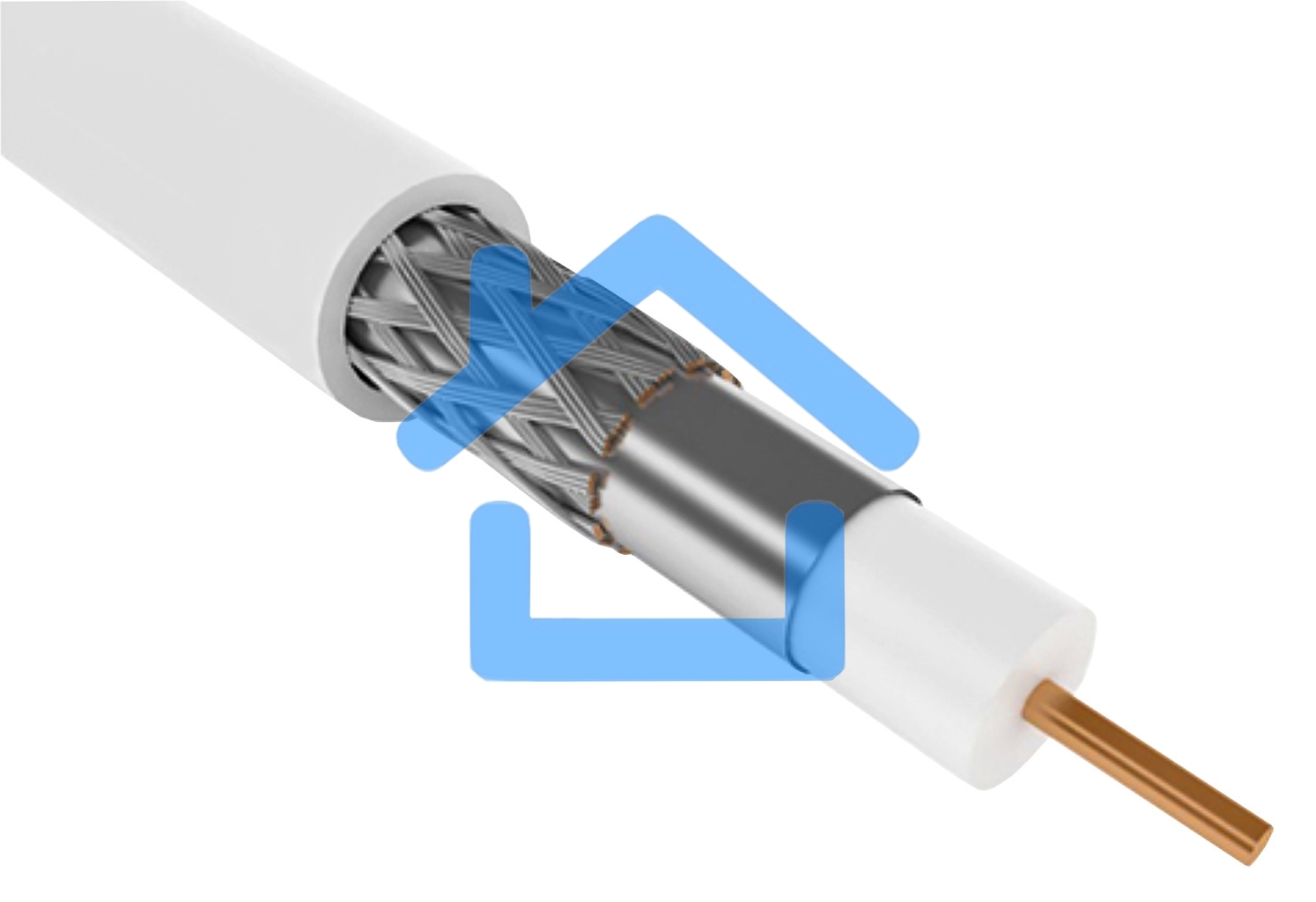 Кабель коаксиальный ITK GENERICA CC3-R6F1-111-100-G RG-6 SF/UTP общий экран в оплетке 75Om PVC внутренний 100м белый