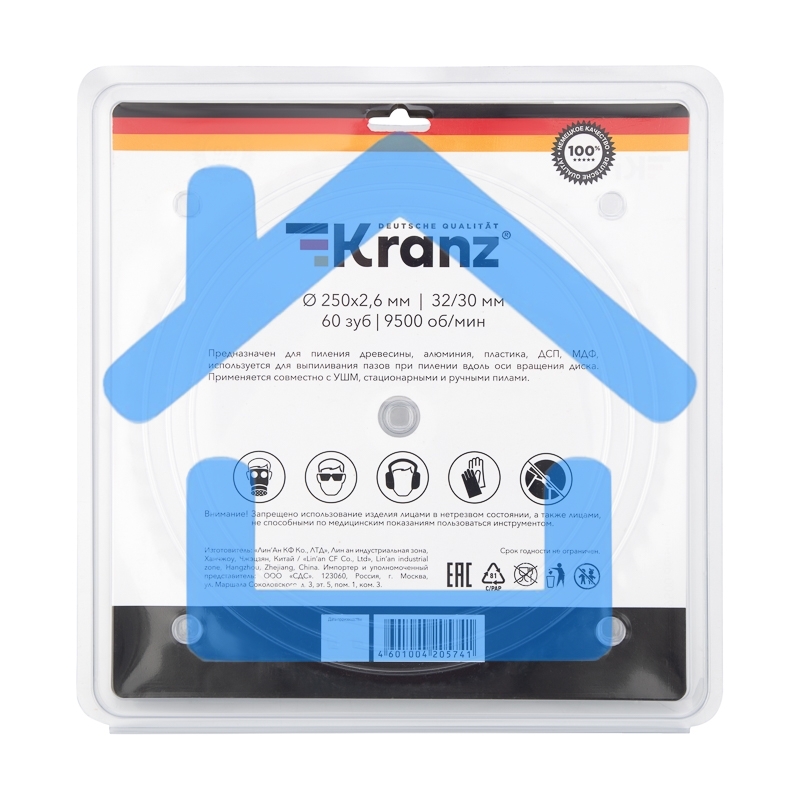 Диск пильный 250 мм х 60 зуб х 32/30 мм Kranz
