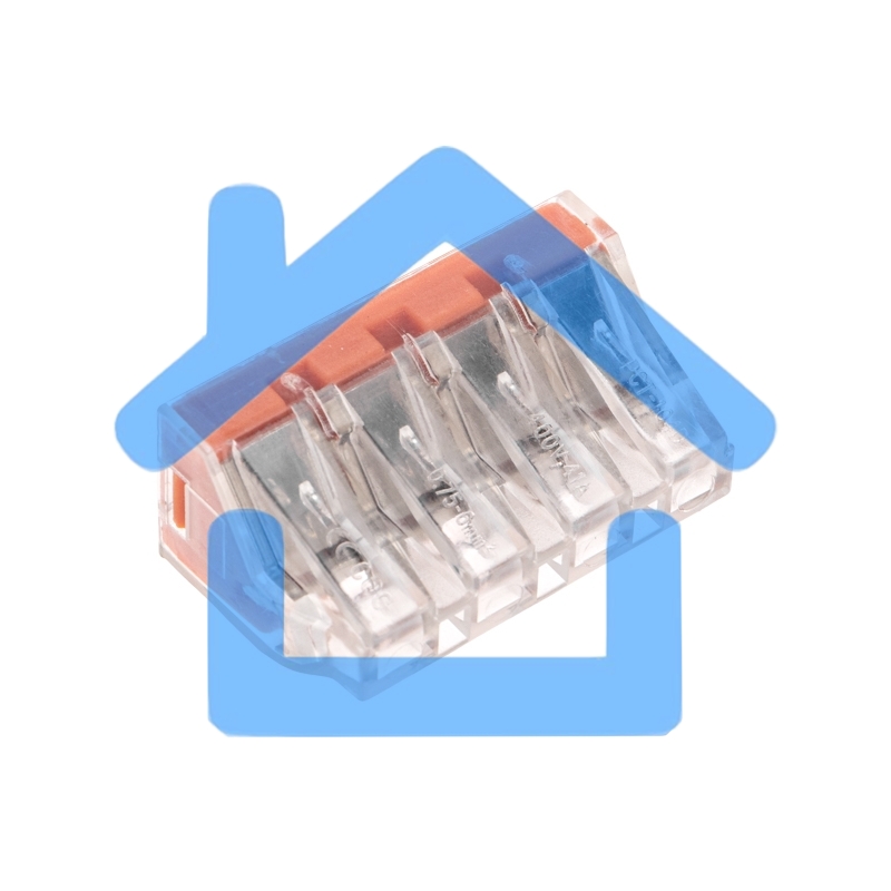 Экспресс-клемма СМК 773-174 с пастой, 4-проводная 0,75-6 мм² (50 шт/уп) Rexant
