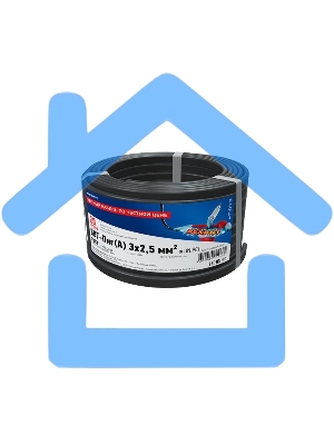 Кабель силовой медный ВВГ-Пнг(А) 3x2,5 мм², длина 20 метров, ГОСТ 31996-2012, ТУ 16-705.499-2010 Rexant