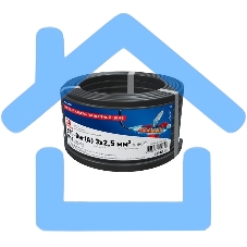 Кабель силовой медный ВВГ-Пнг(А) 3x2,5 мм², длина 20 метров, ГОСТ 31996-2012, ТУ 16-705.499-2010 Rexant Кабель силовой медный ВВГ-Пнг(А) 3x2,5 мм², длина 20 метров, ГОСТ 31996-2012, ТУ 16-705.499-2010 Rexant