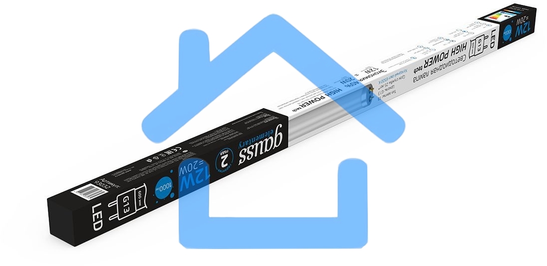 Лампа светодиодная Gauss Elementary T8 12Вт 6500К G13 1000лм 600мм стекло