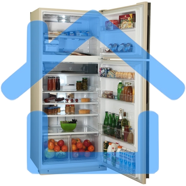 Холодильник Sharp SJ-XE59PMBE бежевый двухкамерный 430/148л морозилка сверху