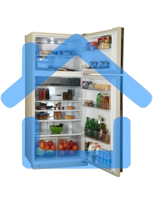 Холодильник Sharp SJ-XE59PMBE бежевый двухкамерный 430/148л морозилка сверху