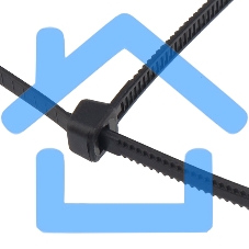 Хомут-стяжкa нейлоновая с тройным замком Rexant 400x7,6 мм, черная, упаковка 100 шт.