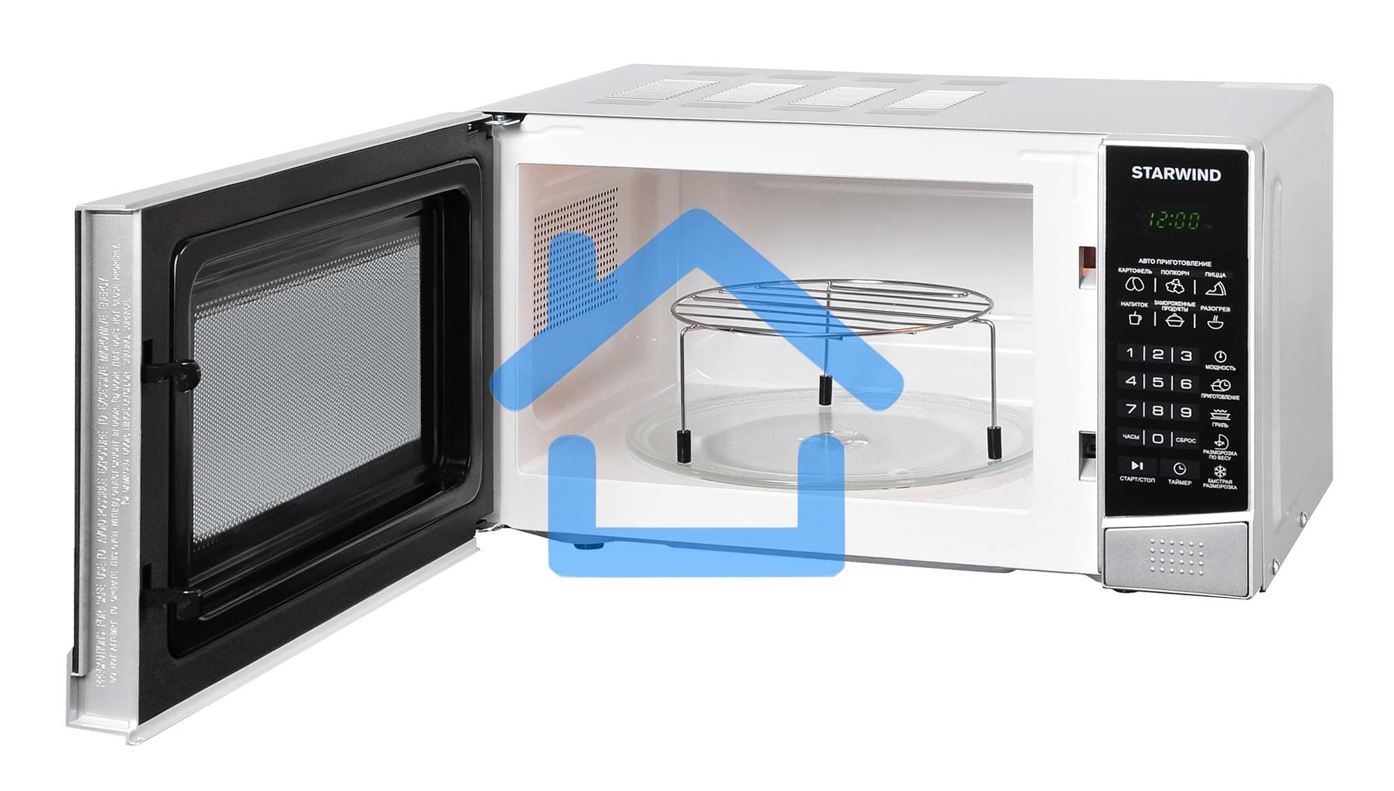 Микроволновая печь Starwind SMW3120 серебристый/черный, 20 л, 700 Вт, переключатели - сенсор