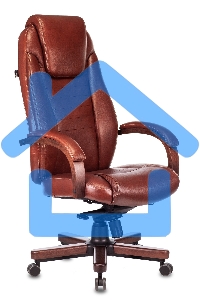 Кресло руководителя Бюрократ T-9923WALNUT светло-коричневый Leather Eichel, кожа, крестовина металл/дерево