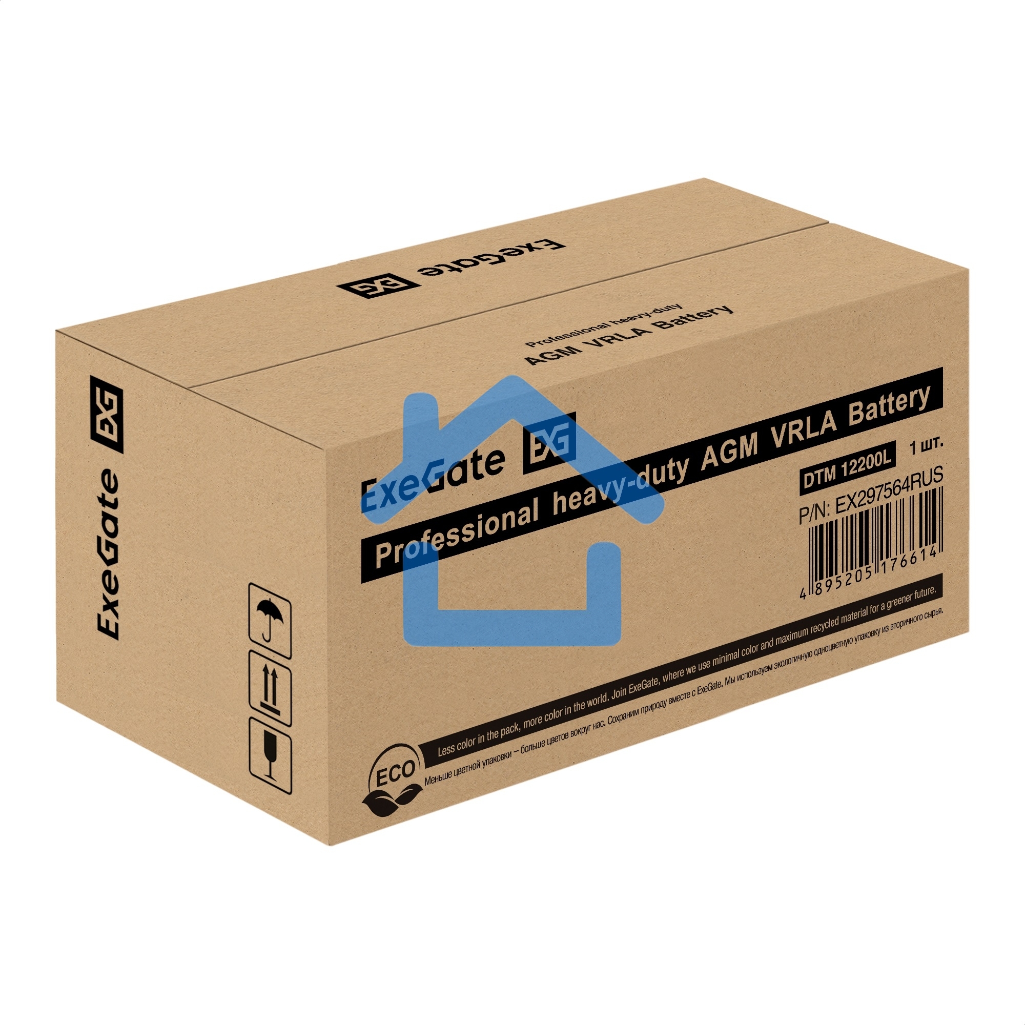 Аккумуляторная батарея ExeGate DTM 12200L (12V 200Ah, болт М8)