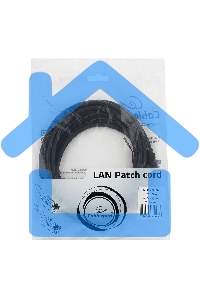 Патч-корд UTP Cablexpert PP12-3M/BK 5e, 3м, литой, многожильный черный
