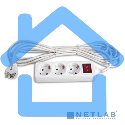 Сетевой удлинитель Buro BU-PS3.5/W 5м (3 розетки) белый (пакет ПЭ)