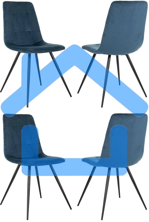 Стул для дома Бюрократ CH-K1_4 комплект 4шт синий Holland 58 металл черный на ножках (CH-K1_1/HL58_4)