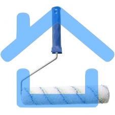 Валик Сибртех Водные краски, 250 мм, ворс 12мм, D - 36 мм, D ручки - 6 мм, полиэстер 80193