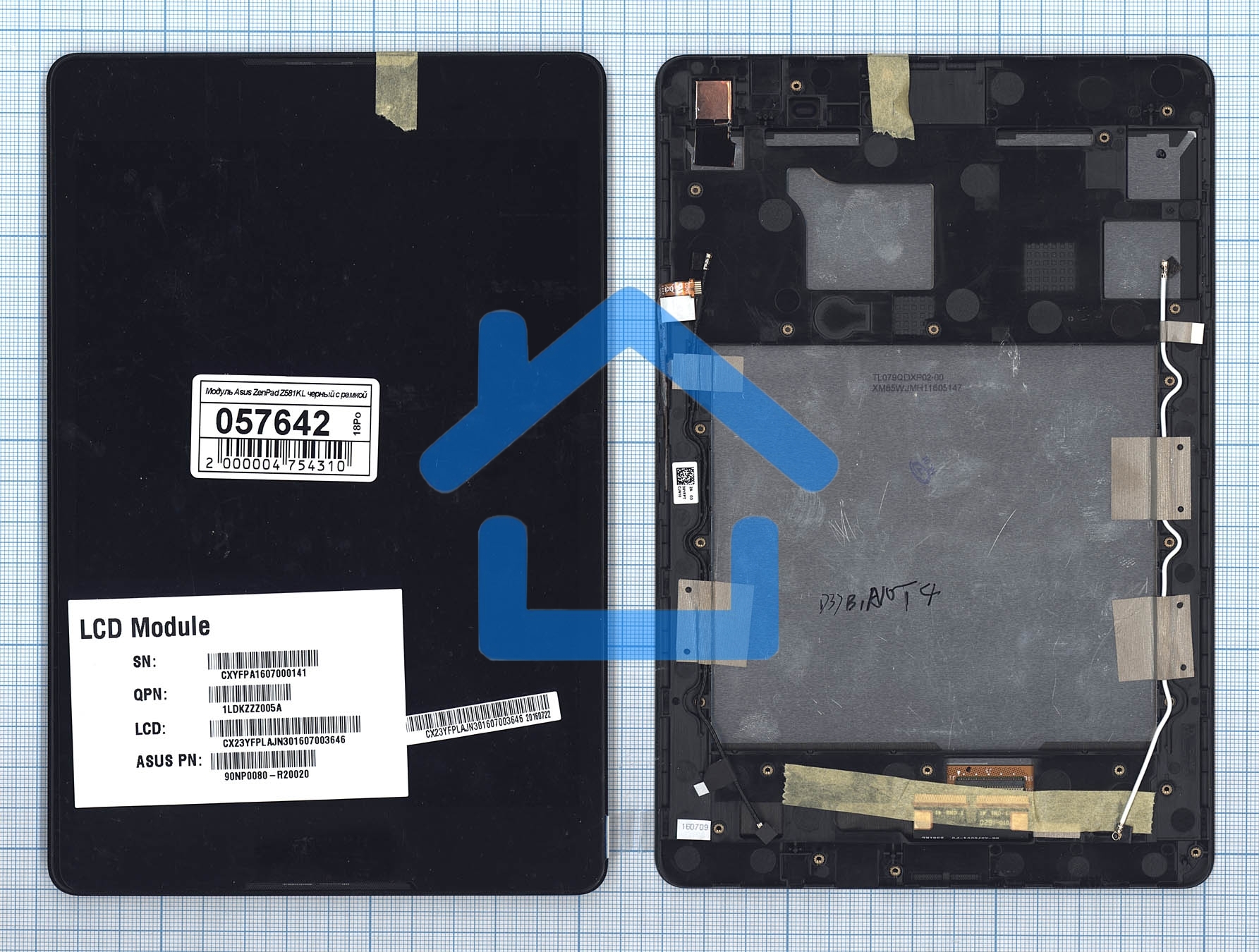 Модуль (матрица + тачскрин) для Asus ZenPad 8.0 Z581KL черный с рамкой