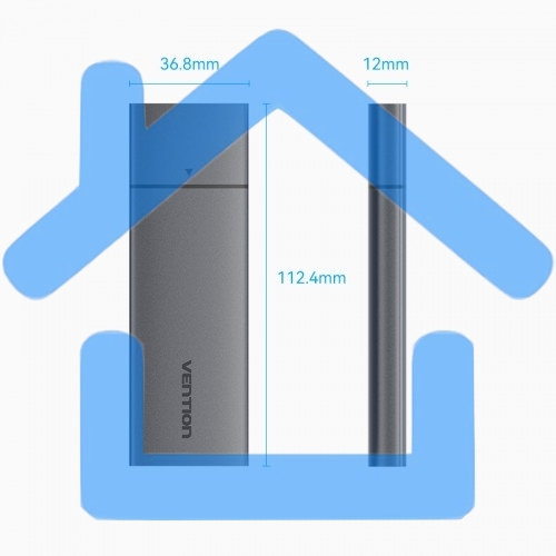 Корпус для SSD Vention USB 3.1 Gen 2-C M.2 NVMe Серый
