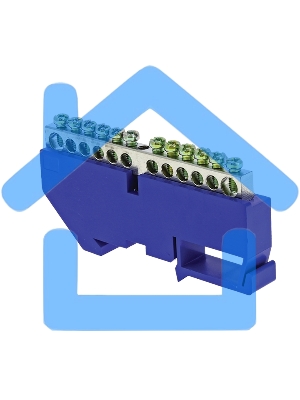 Шина нулевая N 6х9 12 отвер. никель син. изолятор на DIN-рейку PROxima EKF sn1-63-12-d