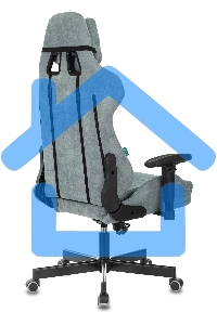 Кресло игровое Бюрократ VIKING KNIGHT LT28 FABRIC серо-голубой крестовина металл/пластик