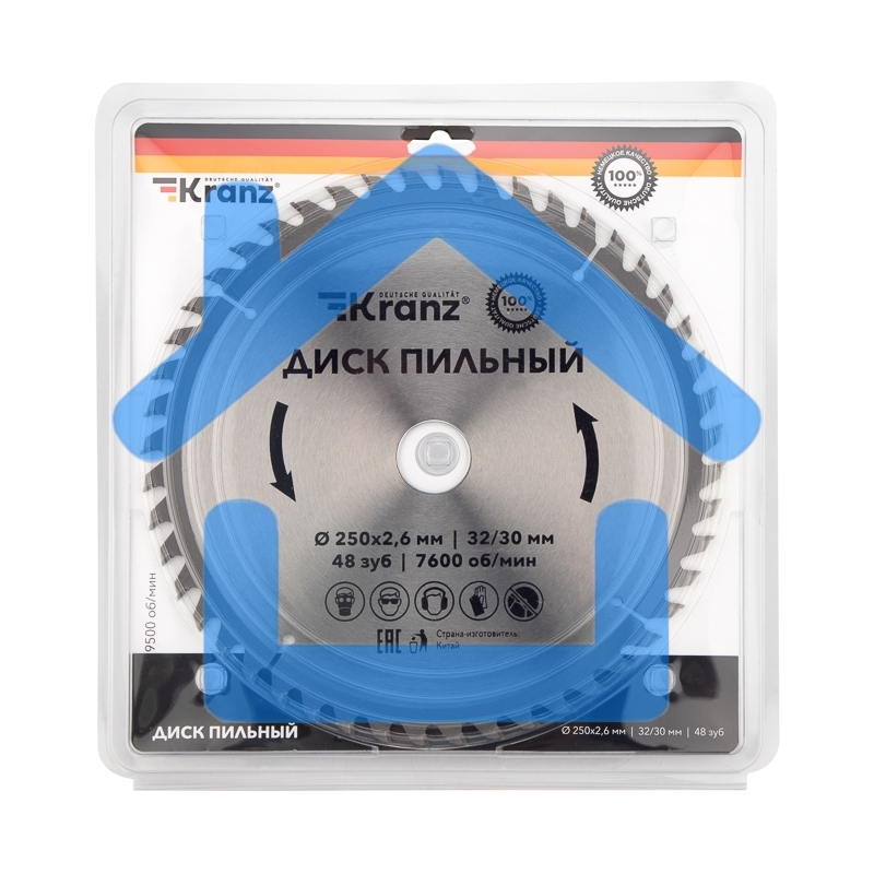 Диск пильный 250 мм х 48 зуб х 32/30 мм Kranz