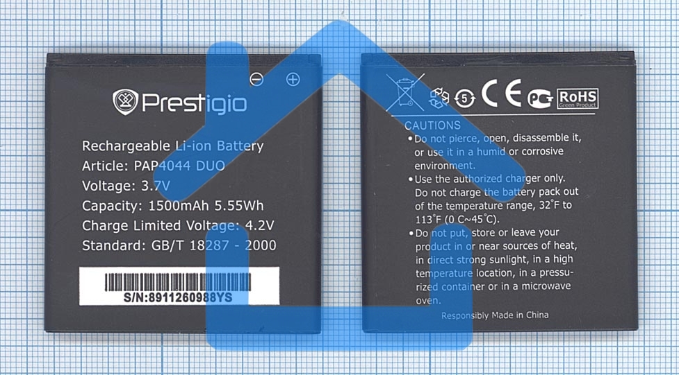 Аккумуляторная батарея PAP4044 DUO для Prestigio 4044 Multiphone