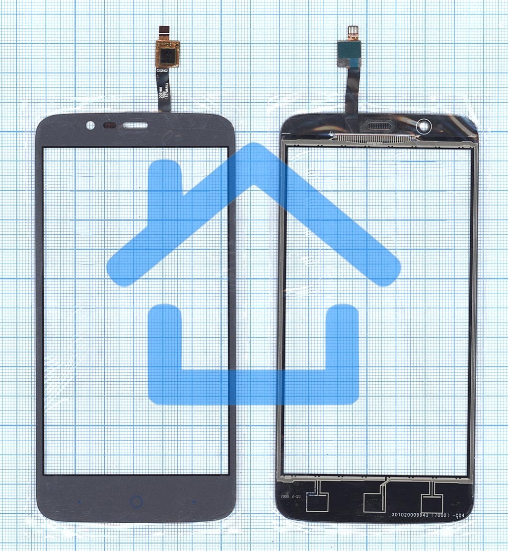 Сенсорное стекло (тачскрин) для ZTE Blade A310, серое