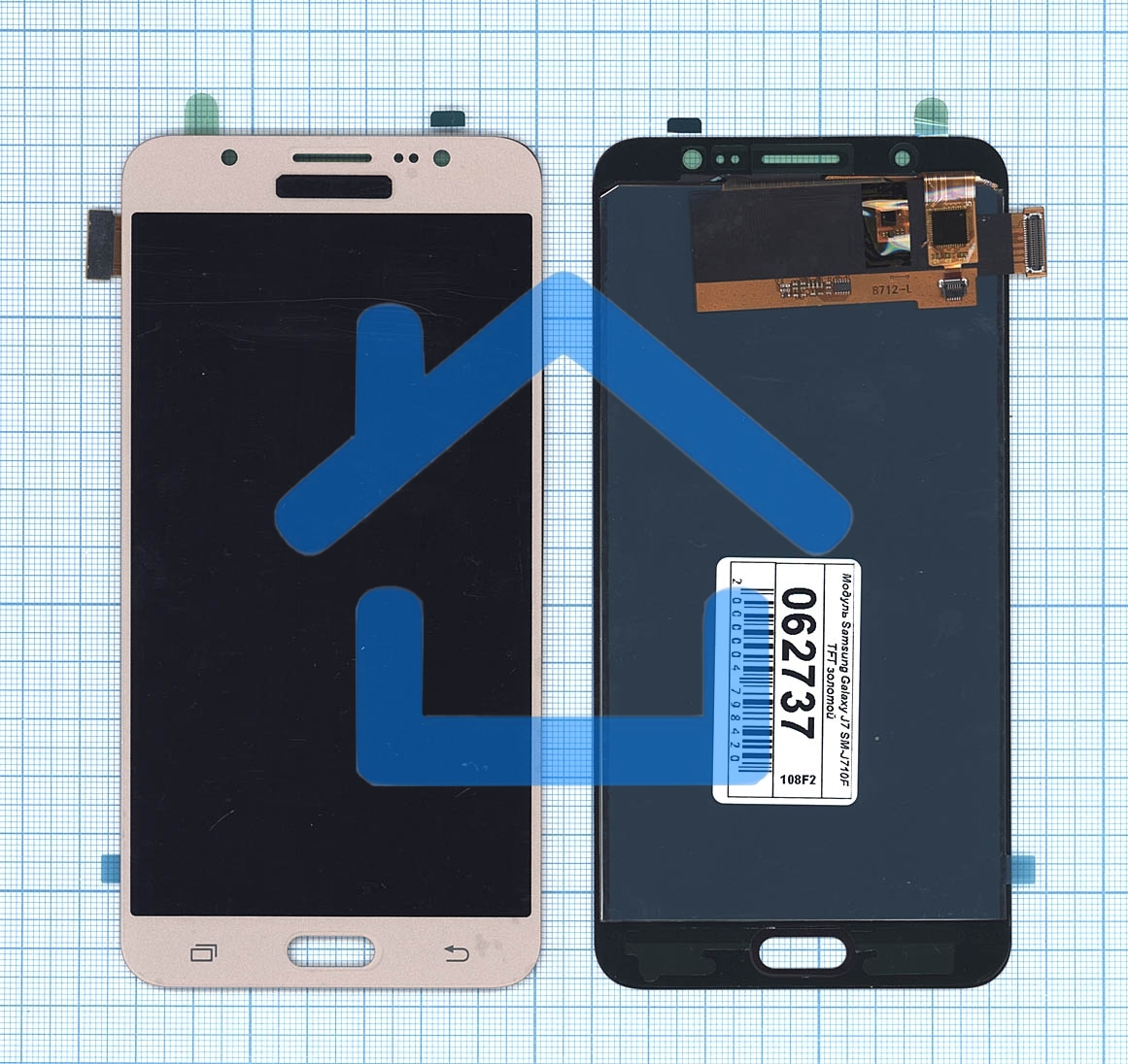 Дисплей для Samsung Galaxy J7 (2016) SM-J710F (TFT) золотистый
