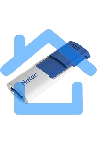 Флешка USB Netac U182 Blue 64 Gb <NT03U182N-064G-30BL>, USB 3.0, сдвижной корпус, пластиковая бело-синяя