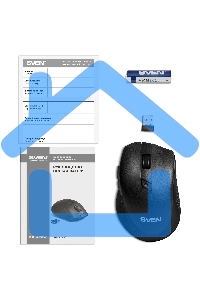 Мышь беспроводная SVEN RX-425W черный, 1600 dpi, радиоканал, USB, кнопки - 6