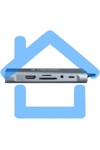 Док-станция Type-C Gembird UHB-D4, 10в1: 3xUSB3.1, Type-C PD87W, Jack 3.5, SD/TF, HDMI, RJ45, VGA, кабель 15см, алюминий