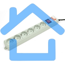Фильтр-удлинитель Power Cube 1,9 м 6 розеток (серый) 10А/2,2кВт