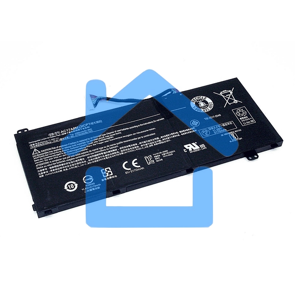 Аккумуляторная батарея для ноутбука Acer Spin 3 SP314-52 11.55V 5360mAh черный