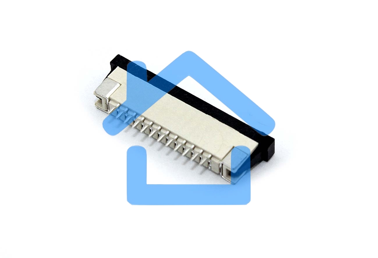 Разъем FPC  Half Coverage Top Contact 1.0K-BS-12PWB 12 pin высота 2мм шаг 1мм